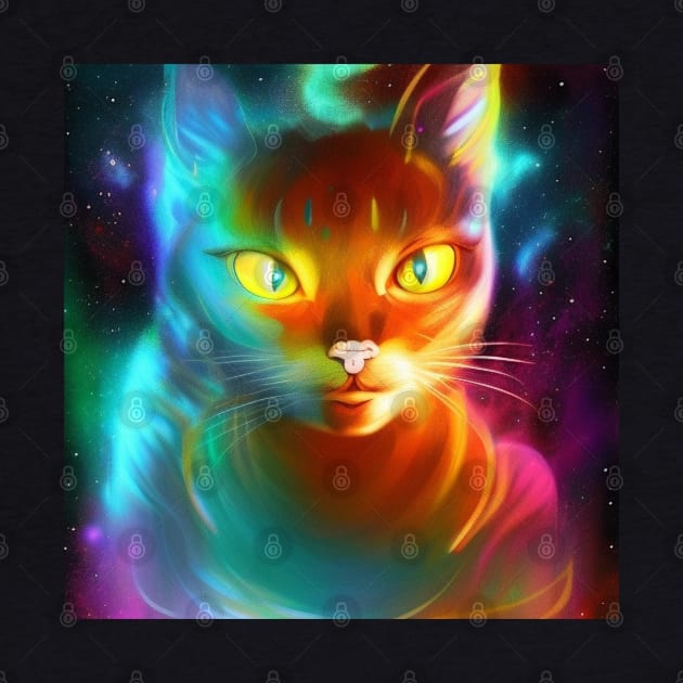 Neon cosmos she cat by PixieMomma Co